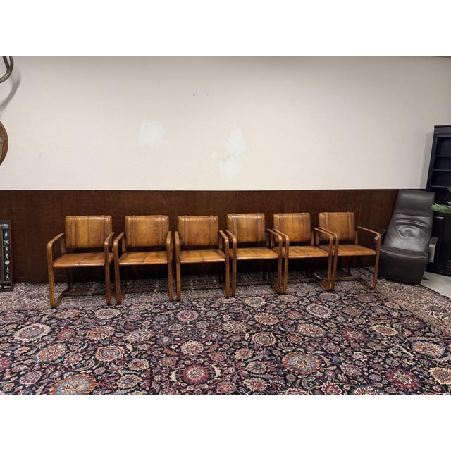 Leather Chair with Buckle in the style of Jaqcue Adnet For Sale - Image 4 of 14