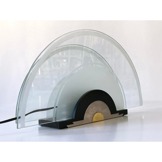 Metal Postmodern Rising Sun Table Lamp from Metalarte, Spain, 1980s For Sale - Image 7 of 18