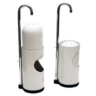 Enameled & Chromed Metal Table Lamps with Sliding Shades, 1970s, Set of 2 For Sale
