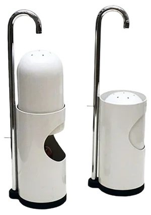Enameled & Chromed Metal Table Lamps with Sliding Shades, 1970s, Set of 2