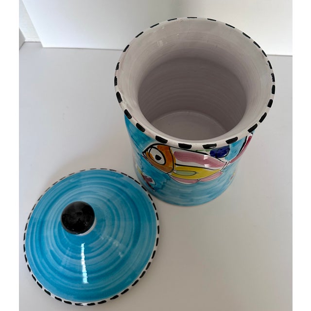 Italian Ceramic Cookie Jar For Sale - Image 4 of 6