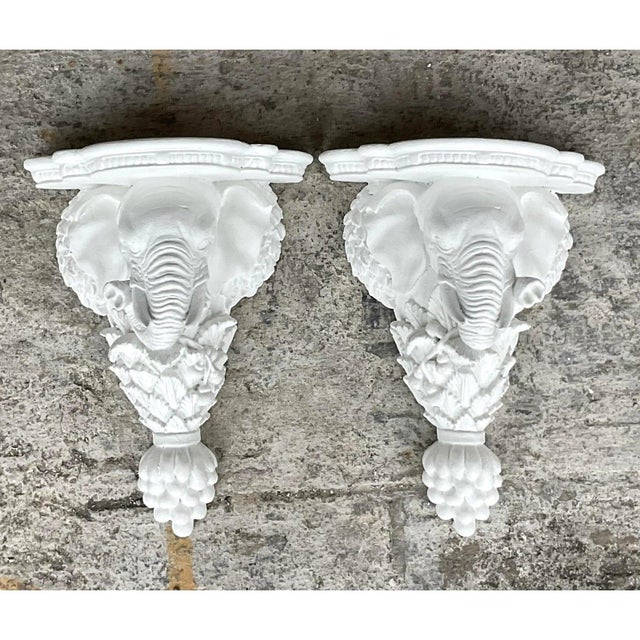 Vintage Boho Elephant Brackets - a Pair For Sale - Image 9 of 10