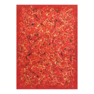 Ancient Wisdom - Abstract Textural Red Action Painting Original Artwork by Marc Raphael