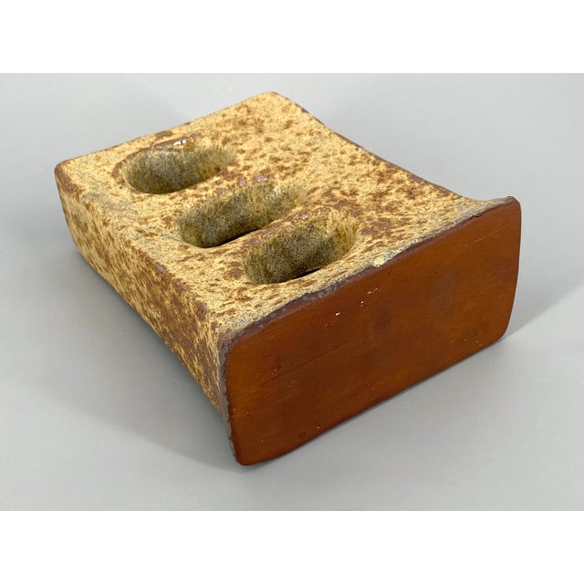 Brutalist Ceramic Vase with Glossy Fat Lava Glaze, 1970s For Sale - Image 8 of 10