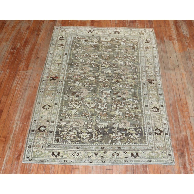 Textile Antique Zabihi Collection Persian Bidjar Accent Rug - 4'5" x 6'8" For Sale - Image 7 of 8
