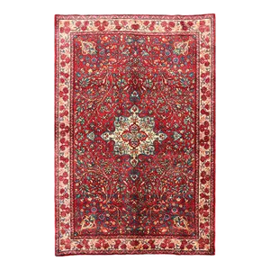 Handwoven Persian Bijar Area Rug 4'4" X 6'7"