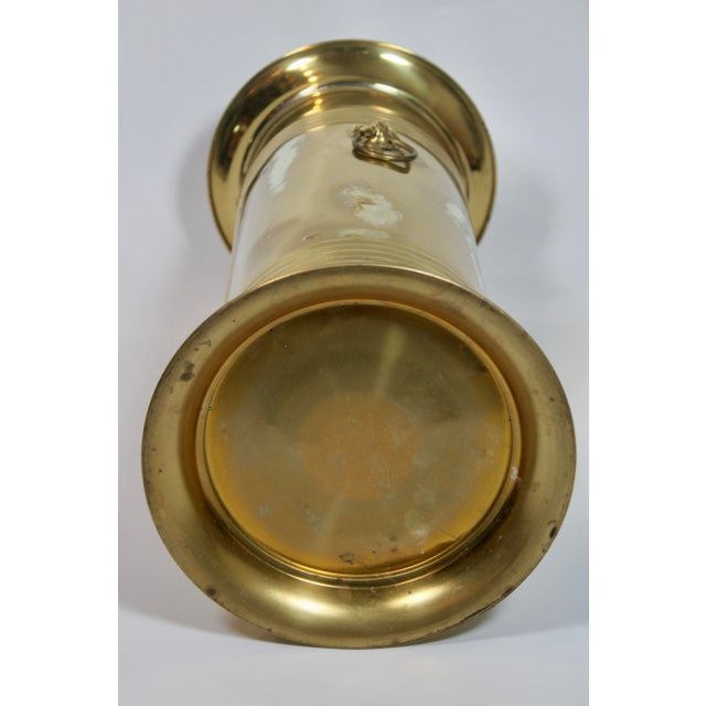 1960s English Brass Umbrella Stand With Lion’s Head Handles For Sale In Tulsa - Image 6 of 9