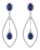 Natural Sapphire 4.11cts & Diamond 1cts Earring in 14k Gold For Sale