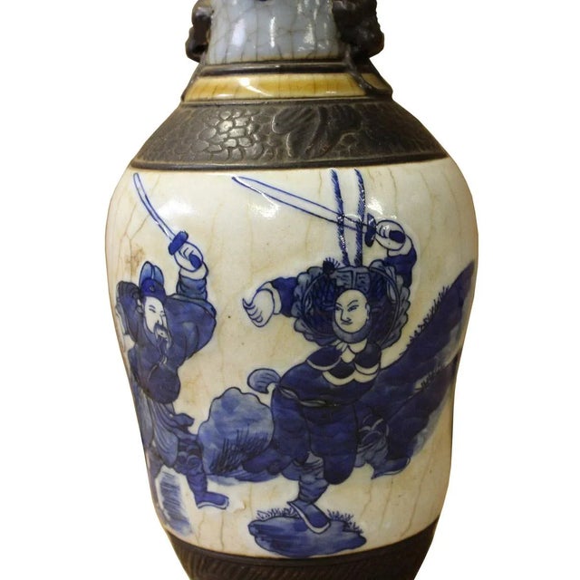 Vintage Chinese Handmade Porcelain People Scenery Vase For Sale In San Francisco - Image 6 of 7