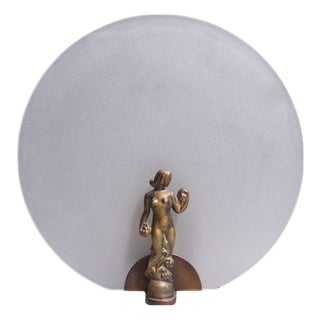 Art Deco Lamp in Bronze and Glass, 1930s For Sale