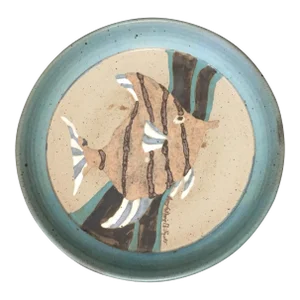 1985 Studio Pottery Angelfish Platter by Gary Kosmas & Harry Guthrie Phillips