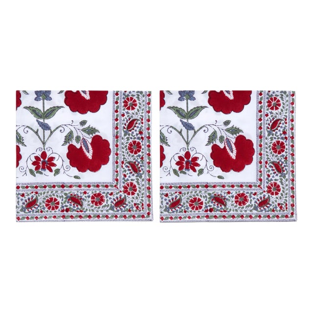 Janvi Napkins, Red - A Pair For Sale
