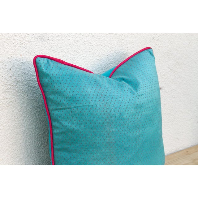 Toya Blue Dotted Ahir Handloom Pillow For Sale - Image 4 of 6