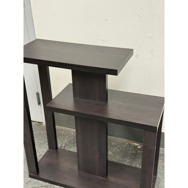 Wood Modern Tiered Geometric Side Table For Sale - Image 7 of 12