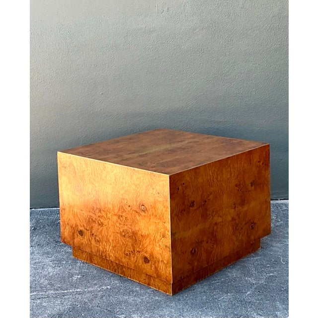 Vintage Book Matched Burl Wood Table For Sale - Image 10 of 12