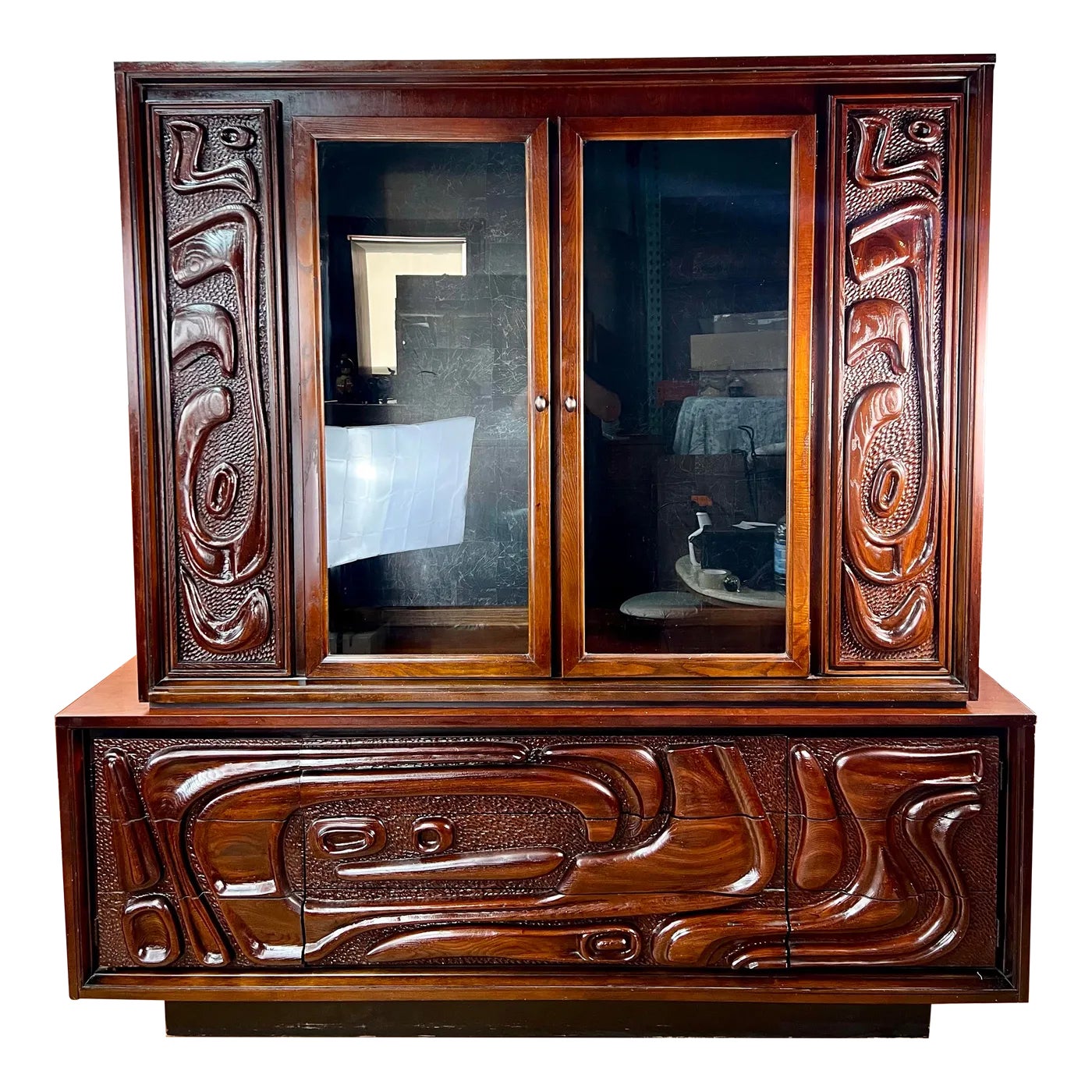 Pulaski Furniture Corporation 'Oceanic' Sculpted Walnut Credenza