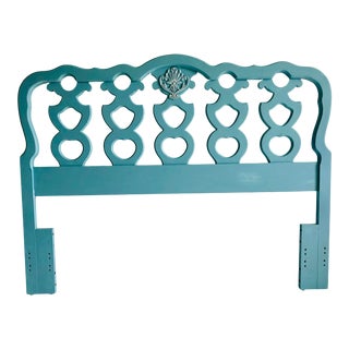 French Style Decor Painted Blue Headboard 60 X 47 For Sale
