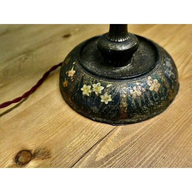 1920s Turned and Painted Hollow Barley Twist Table Lamp, 1920 For Sale - Image 5 of 7