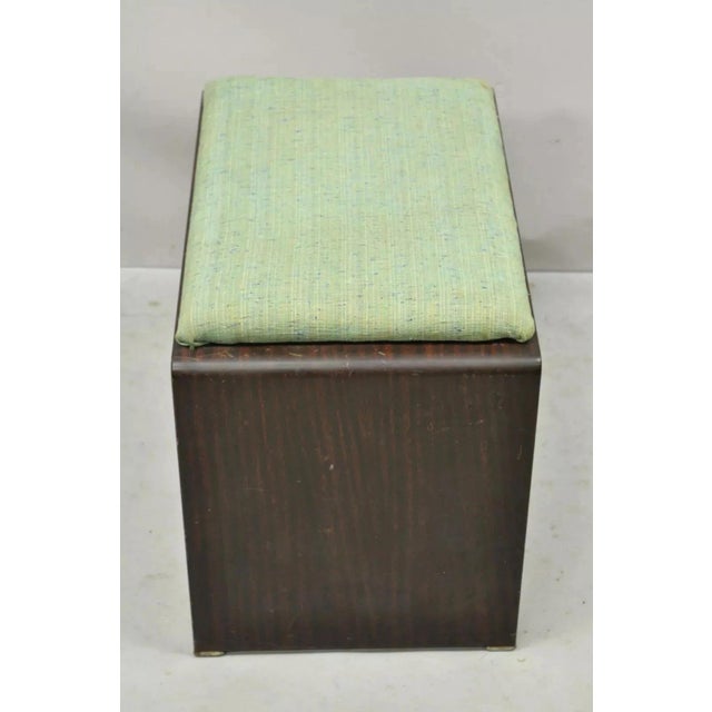 Early 20th Century Simmons Norman Bel Geddes Steel Metal Art Deco Brown Waterfall Vanity Bench For Sale In Philadelphia - Image 6 of 12