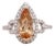2.5cts, 12x6mm Imperial Topaz & Accented Natural Diamonds Ring in 14k Solid Gold For Sale