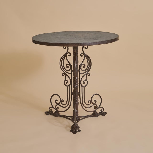 French Iron + Concrete Guéridon Side Table, 1940s For Sale - Image 11 of 13