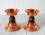 Farmhouse Vintage Copper & Wood Taper Candle Holders - A Pair For Sale - Image 3 of 8