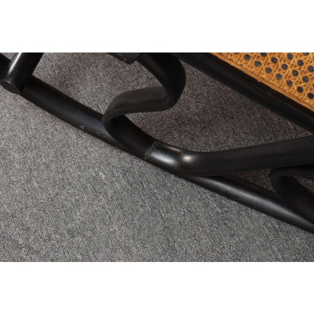 Vintage Thonet Ebonized Bentwood and Rattan Rocking Chair For Sale - Image 14 of 18