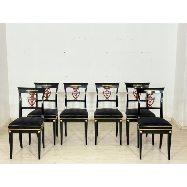 Vintage Biedermeier Style Chairs, 20th Century, Set of 6 For Sale - Image 5 of 12