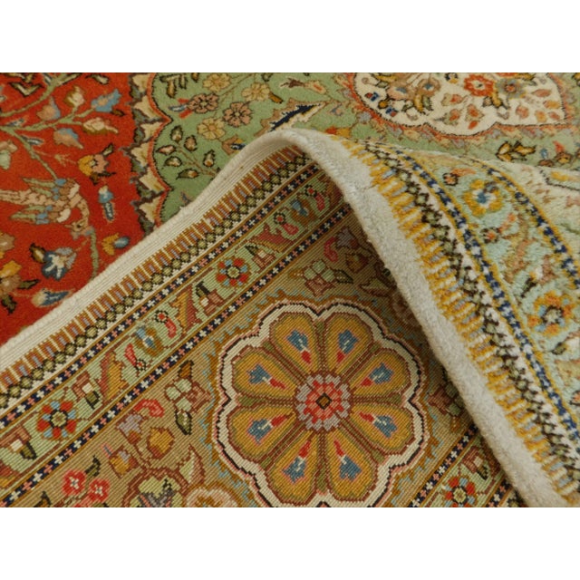 1970s Vintage Hand Knotted Persian Tabriz Rug 9'x 11'7" For Sale - Image 12 of 13