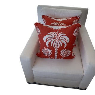 Thibaut Summerhouse Collection Coral Palm Pillows- Set of 2 For Sale