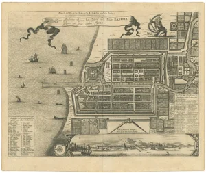 Antique Map of the City of Batavia by Van Der Aa, 1730