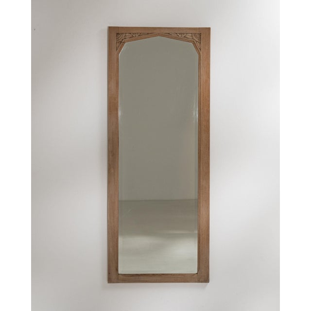 19th Century France Art Nouveau Amber Wood Mirror For Sale - Image 4 of 7