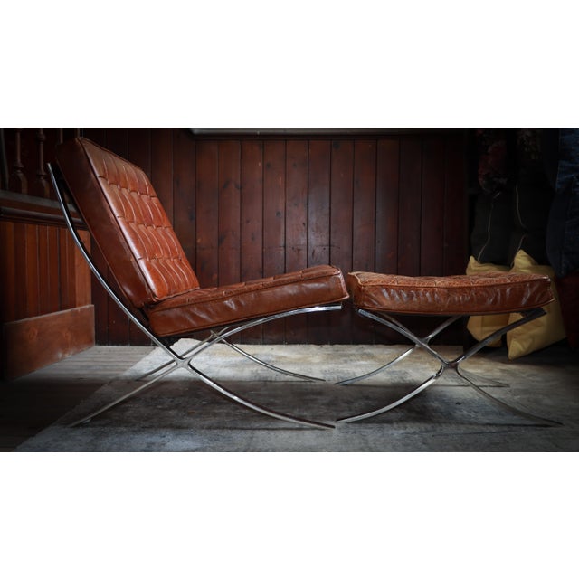 Tan Set of Halo Armchair and Ottoman in Leather by Timothy Oulton, 2010s For Sale - Image 8 of 17