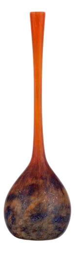 Red and Blue Vase with Long Neck from Daum Nancy, 1920s