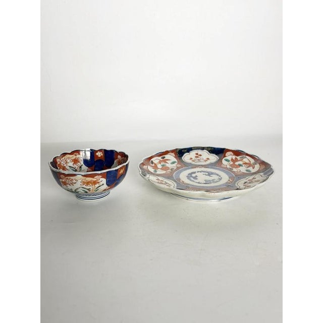 19th Century Japanese Plate and Bowl Set, Set of 2 For Sale - Image 12 of 17