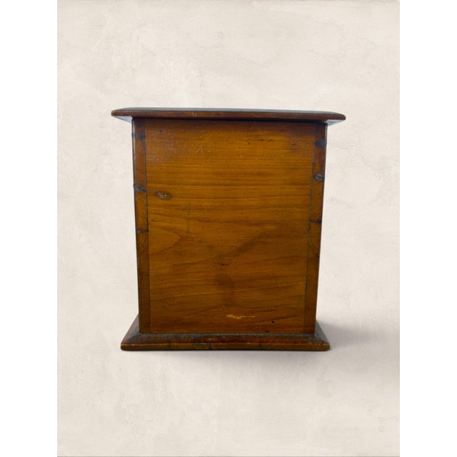Brown Antique English Oak Tea Caddy With Key, Circa 1900 For Sale - Image 8 of 10