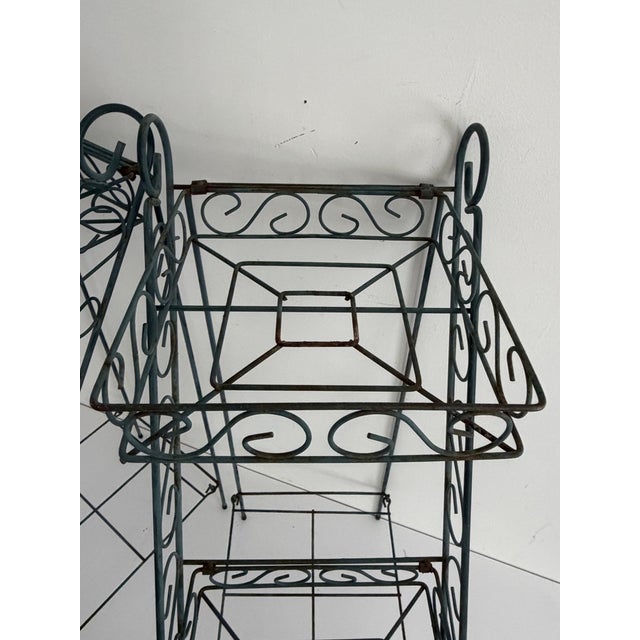 Vintage Three-Tier Wrought Iron Plant Stands – Pair For Sale - Image 10 of 13