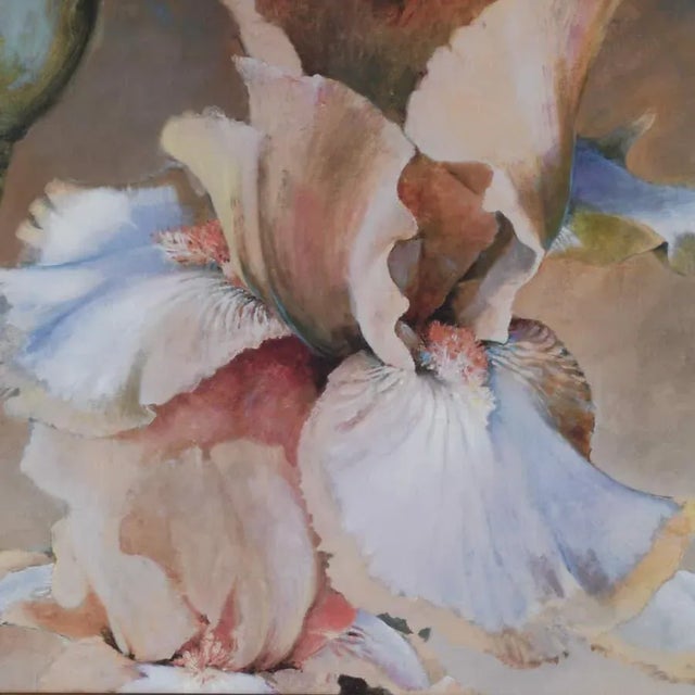 This exquisitely Framed Dennis Carney Giclée "Golden Iris II" Print captures the soft, delicate petals of an iris in full...