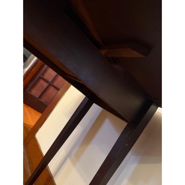 Vintage Brown Wood Versatile Drop Leaf 1 Drawer End Table For Sale - Image 10 of 13