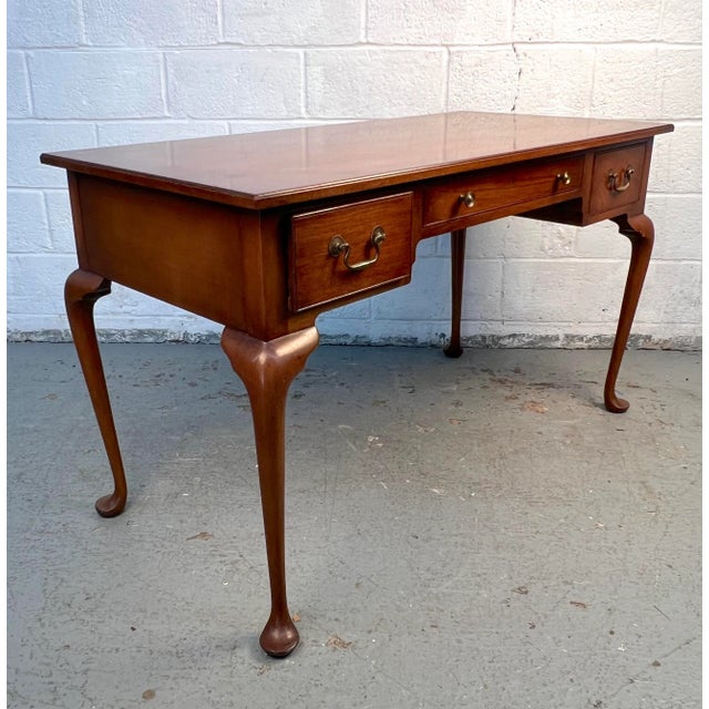 Mid-Century Queen Anne Style Writing Desk For Sale - Image 4 of 13