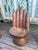 Rare set of 6 wooden chairs depicting hands. Massive, heavy quality work. Very decorative set.