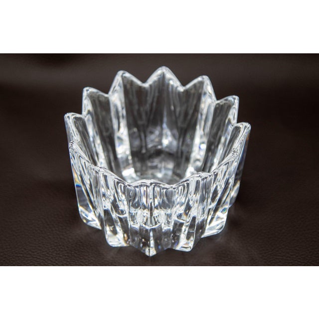 Mid-Century Modern Orrefors Crystal Fleur Crown Bowl by Jan Johansen Sweden 1970s For Sale - Image 3 of 12