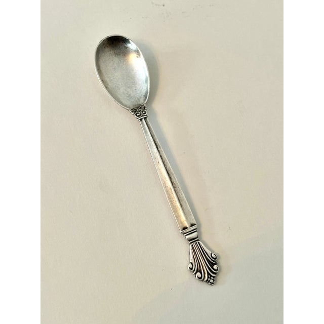 Sterling Signed Georg Jensen, Denmark. 5": tall spoon - in very good condition and ready for sugar, desserts, etc.