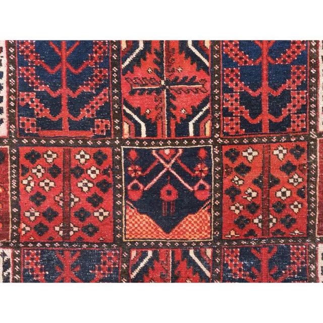 1960s Vintage Persian Bakhtiari Kheshti Garden Panel Rug, 6’7” X 7’8 For Sale - Image 5 of 9