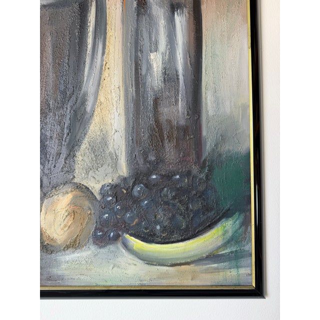 1970's Vintage Gasper Gunhz Modernist Still Life Mixed-Texture Oil on Canvas Painting, Framed For Sale - Image 10 of 12
