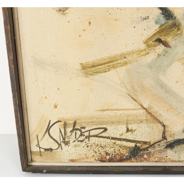 Mid 20th Century Mid Century Fall Theme Abstract Painting For Sale - Image 5 of 7