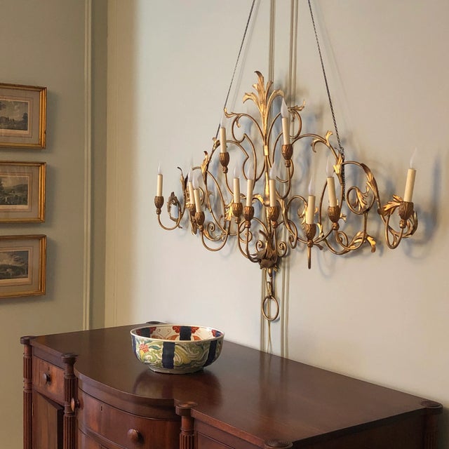 Circa 1960 Eleven-Arm Palladio Style Tole Wall Sconce For Sale - Image 9 of 12