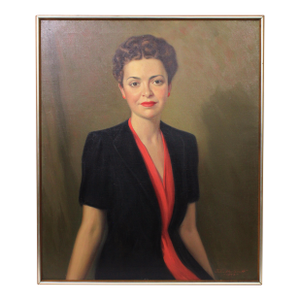 Vintage 1940s Finely Rendered Portrait of Woman by John Doctoroff