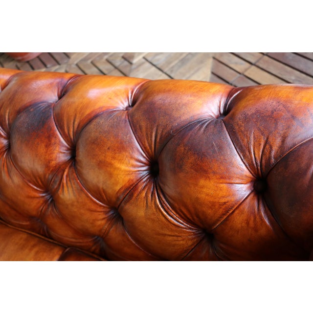 Vintage Chesterfield Brown Leather Sofa, 1980s For Sale - Image 14 of 18