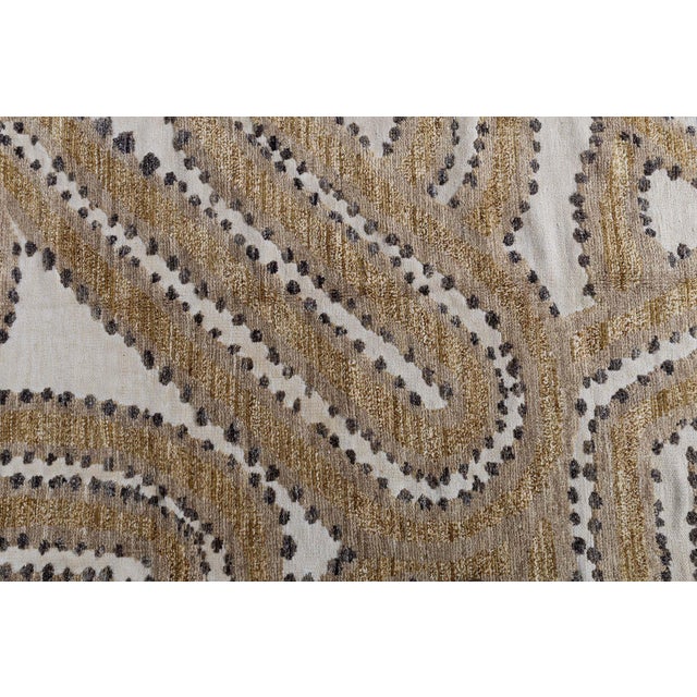 Early 21st Century Abstract Contemporary Fluid Band Beige Carpet "Gildrift" by Doris Leslie Blau For Sale - Image 5 of 8